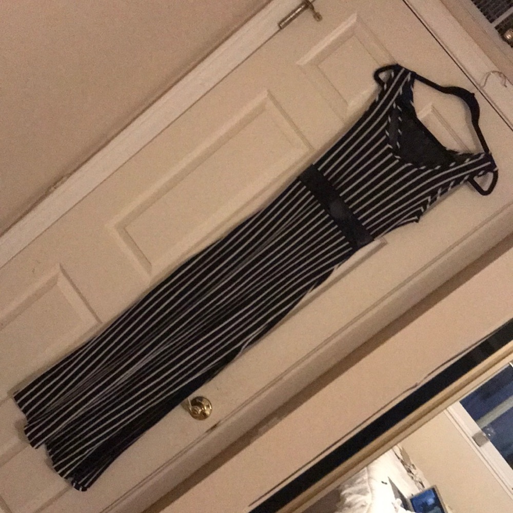 Striped Mesh Maxi Dress